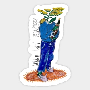 Floral Nightcap: The Golden Girl's Botanical Toast Sticker